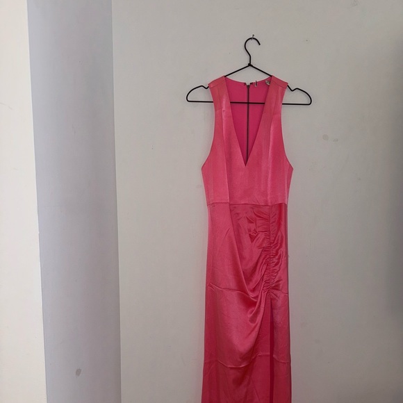 Alice + Olivia Neon Pink Racerback Evening Gown Dress - Picture 2 of 4